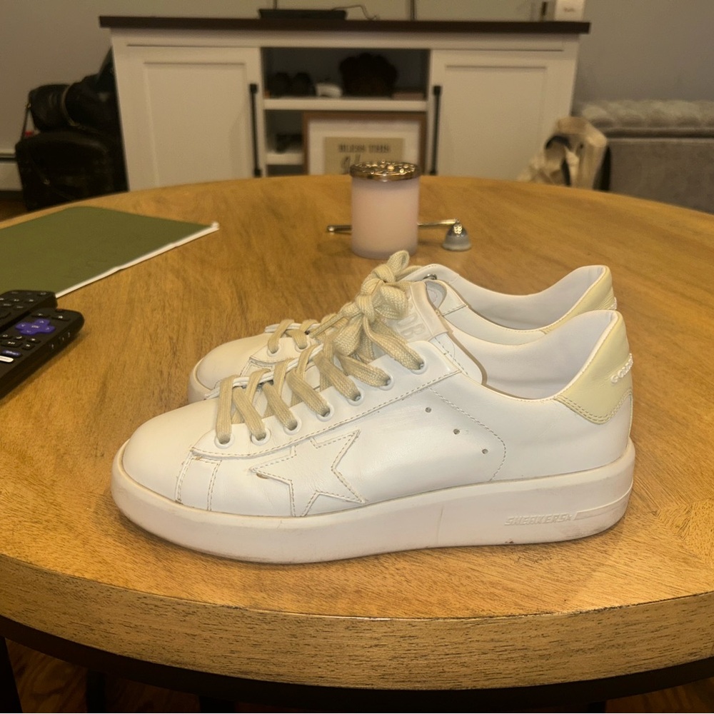 Yellow / white golden goose women sneakers size 8
